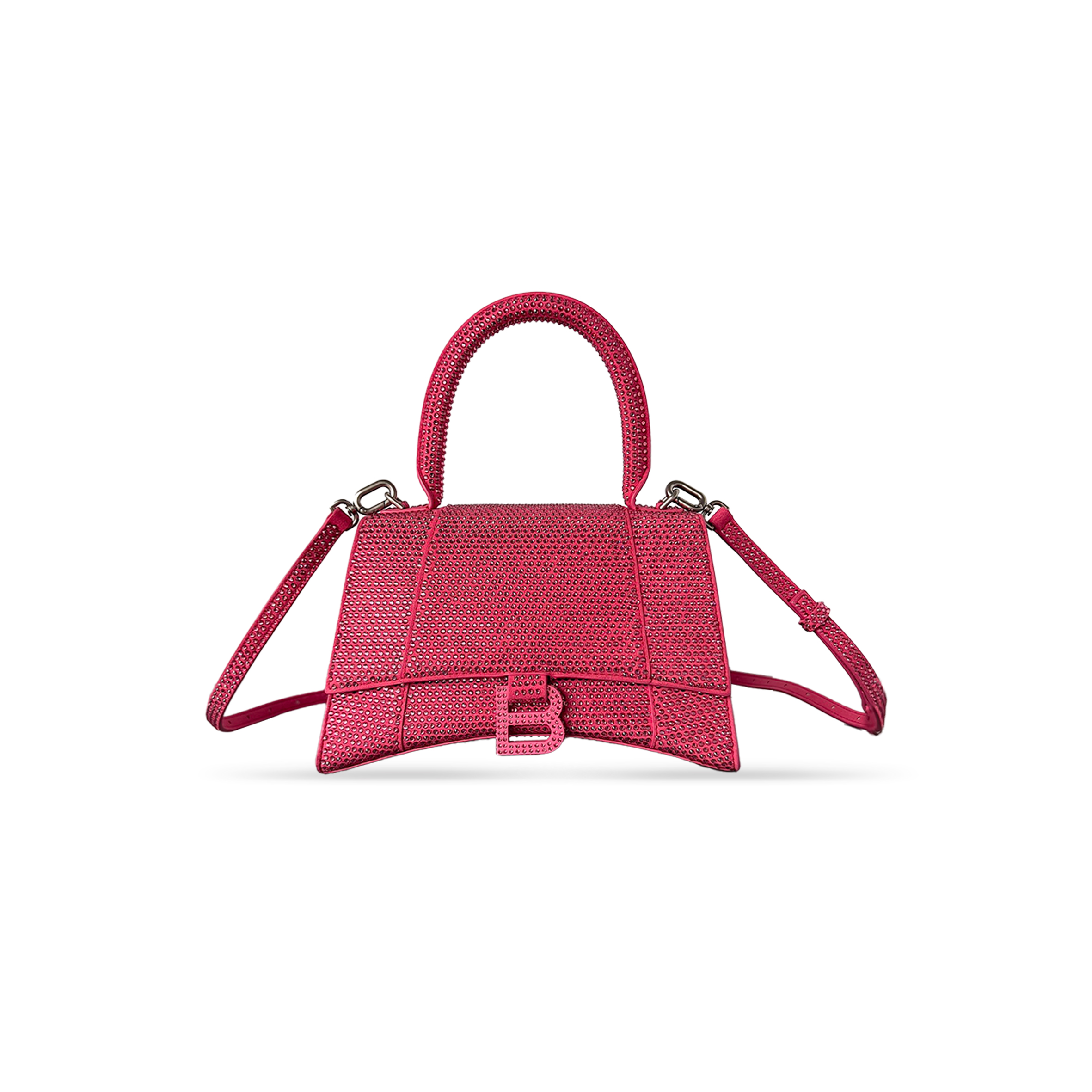 Ba*len*cia*ga women''s hourglass handbag small with rhinestones pink 5935461qj5m5000 (22.9*15*9.9cm)